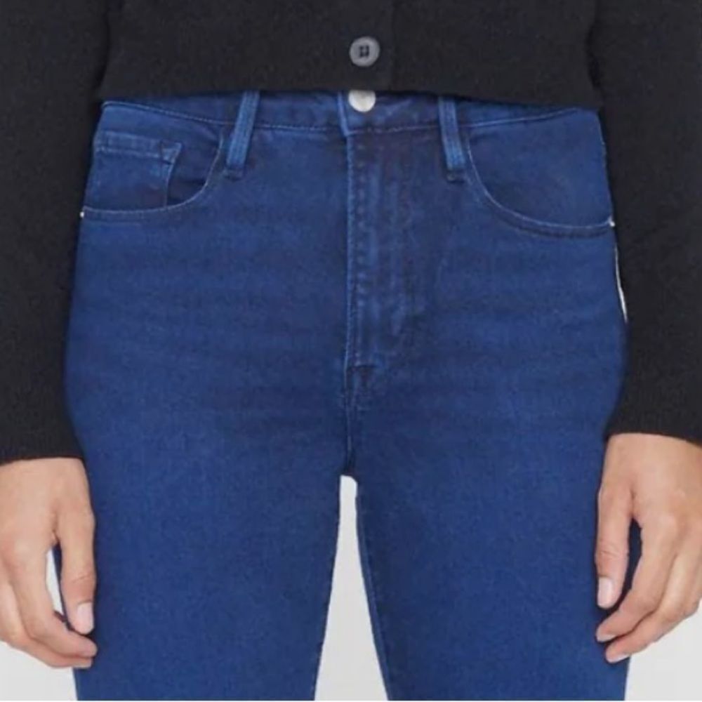 New Frame Denim Le Crop Flare Raw After Jean In Fiona Size 26 - Picture 3 of 16